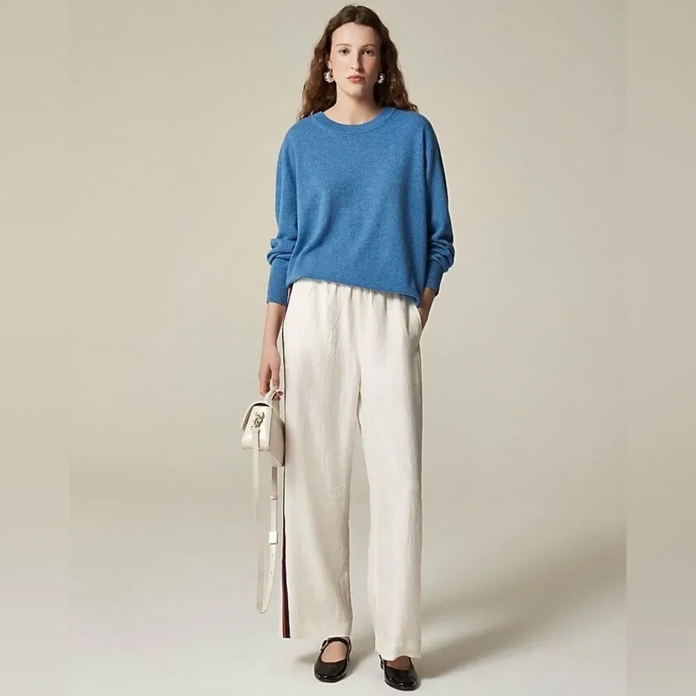 NWT J CREW Cashmere relaxed crewneck sweater in blue